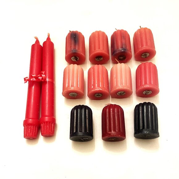 Assorted Wax Candles 11 Votive 2 Taper Candles Lot of 13 Candles - Picture 2 of 5